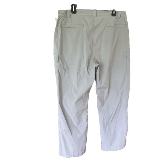 2 LL Bean Hiking Pant Men L Gray/Brown Stretch Waist Cargo Performance Gorpcore - Picture 3 of 11